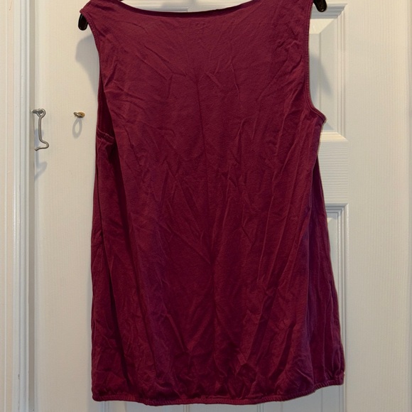 LOFT Women's Deep Red Ruffled Tank Top - Picture 2 of 4